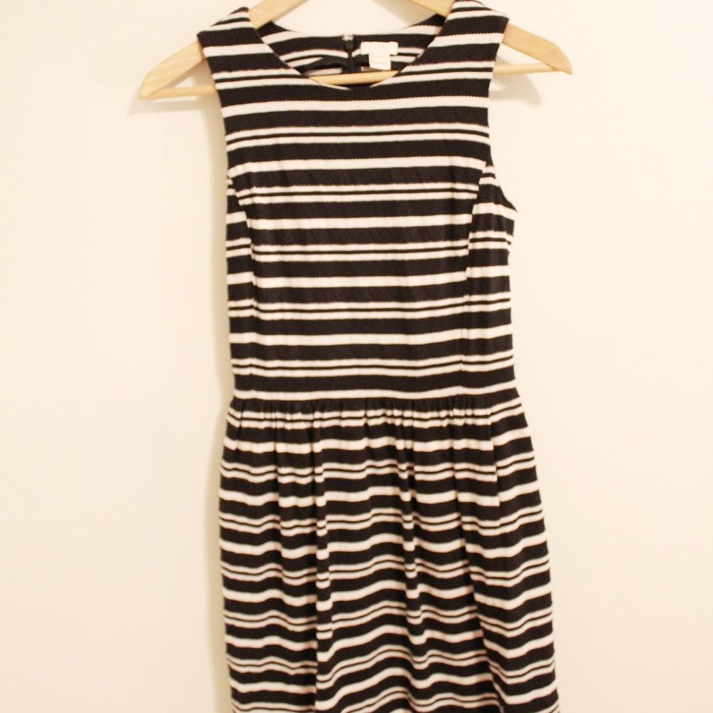 🦋 J. Crew Dress | Navy and White Striped